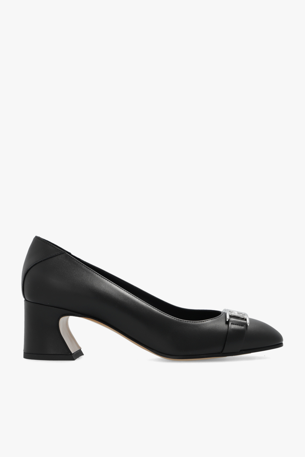 Ferragamo block outlet heel pumps